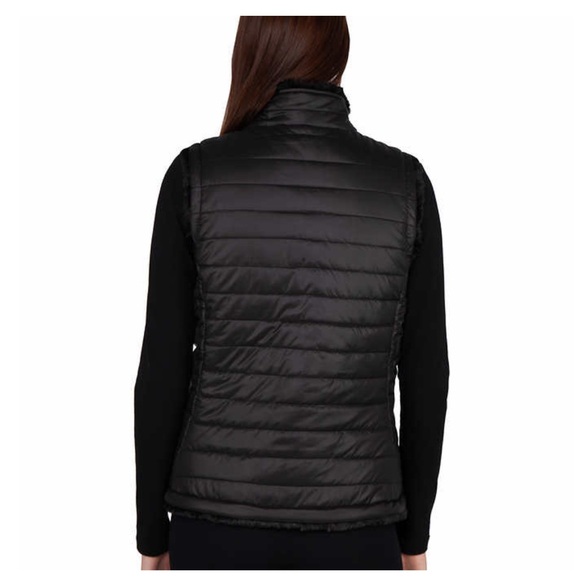 Nicole Miller Women's Reversible Cozy Quilted Faux Fur Insulated Puffer Vest - Picture 10 of 13